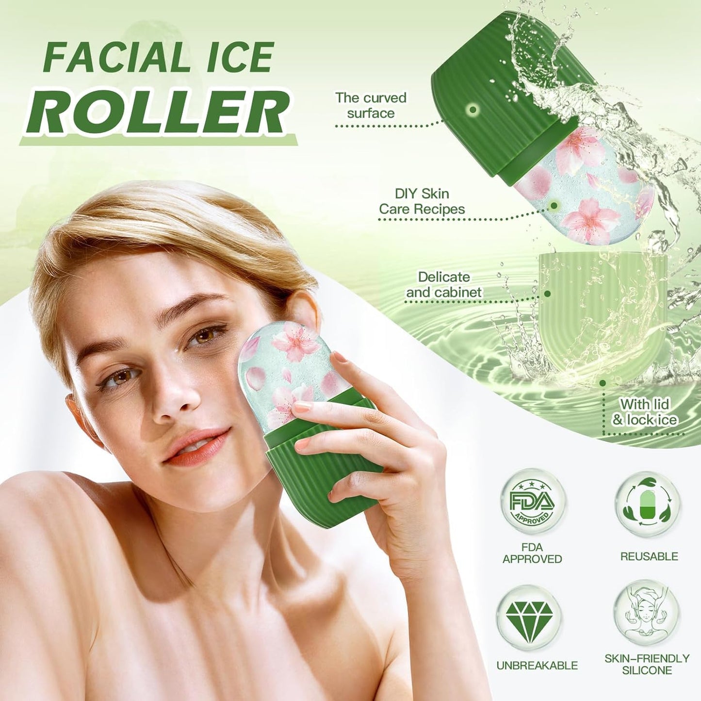 Ice Cube Face Roller for Glowing Skin | Reduce Puffiness & Dark Circles